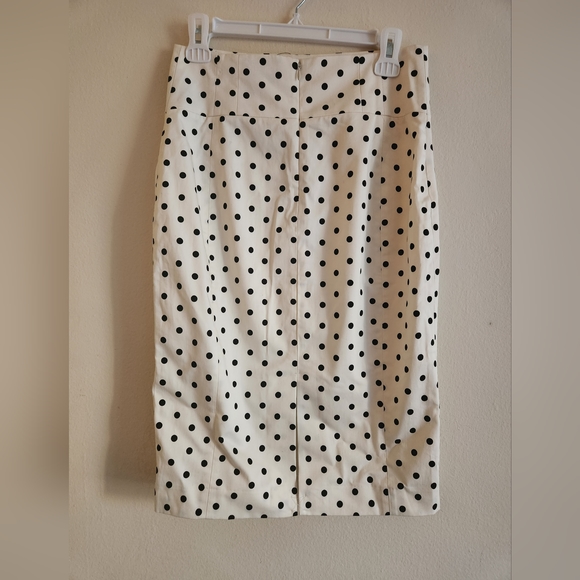 Express  Polka-dot Pencil Skirt off white black dots size 6 NWT - Picture 6 of 15